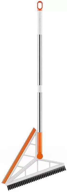 مساحة وفرشاة 2*1 قابلة للدوران 360 درجة لسهولة الوصول للأركان والزوايا بيد استانليس لتنظيف الأرضيات والزجاج