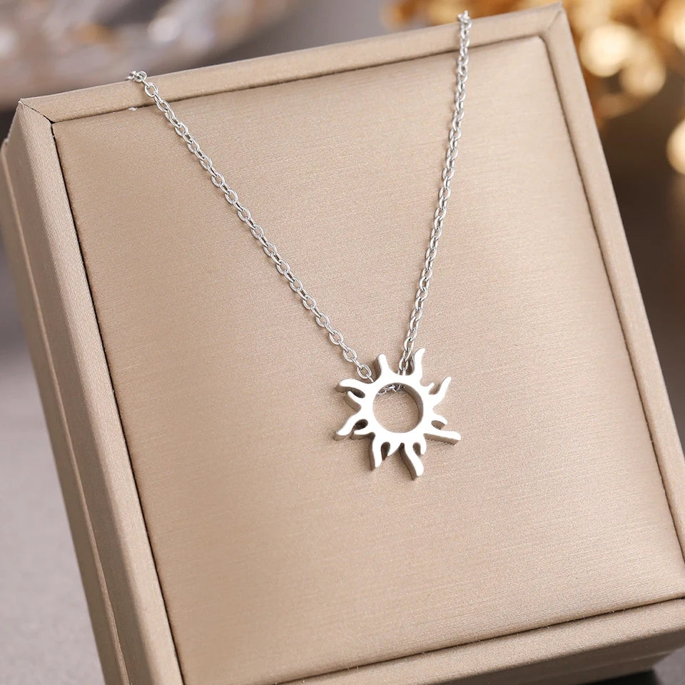 سلسلة ربانزل شروق الشمس - ستانلس 316 + بوكس زهرة عباد الشمس - batcino.com