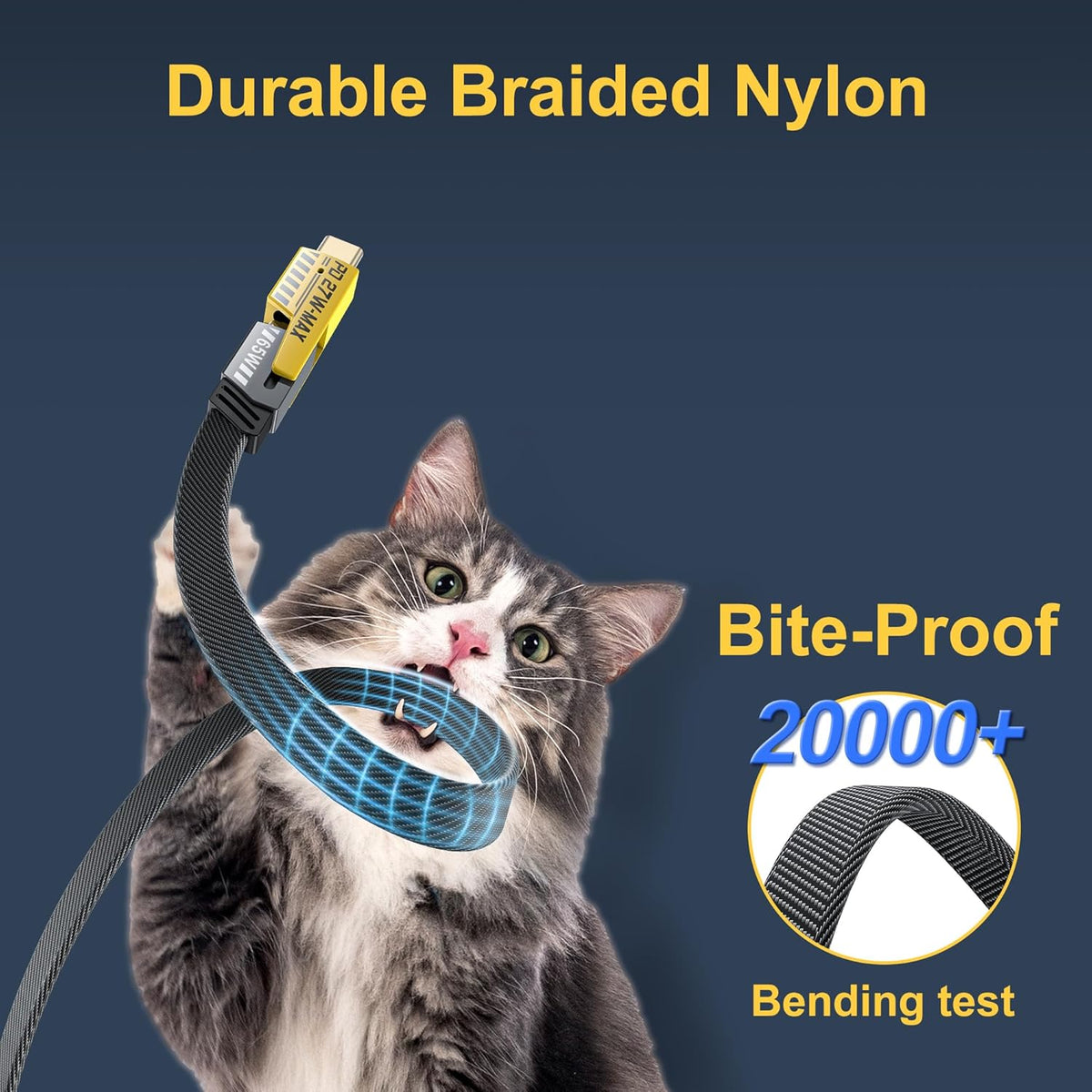 كابل متعدد الاستخدام 4 في 1 USB كابل معدن من الخارج نحاس من الداخل