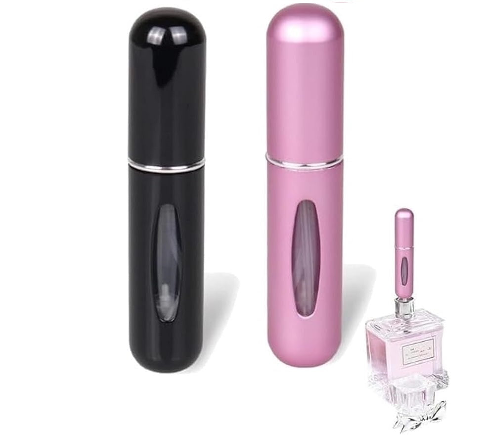 ٢ قطعة بخاخ عطر محمول قابلة لاعادة الملء - مناسب للجنسين زجاج عالي الجودة