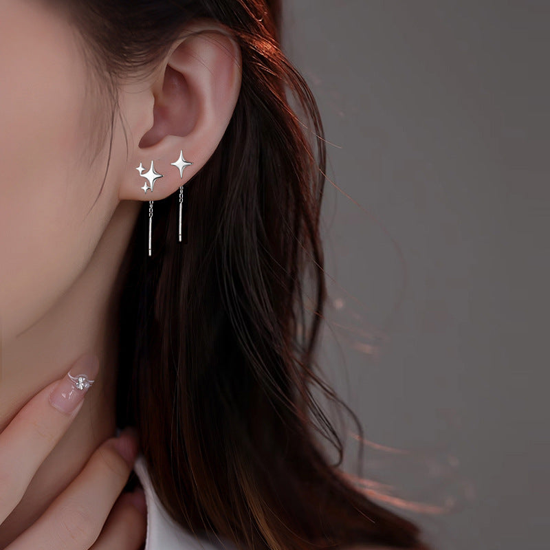 حلق بيرسينج مطلي ستانلس ستيل بتصميم نجوم متدلية