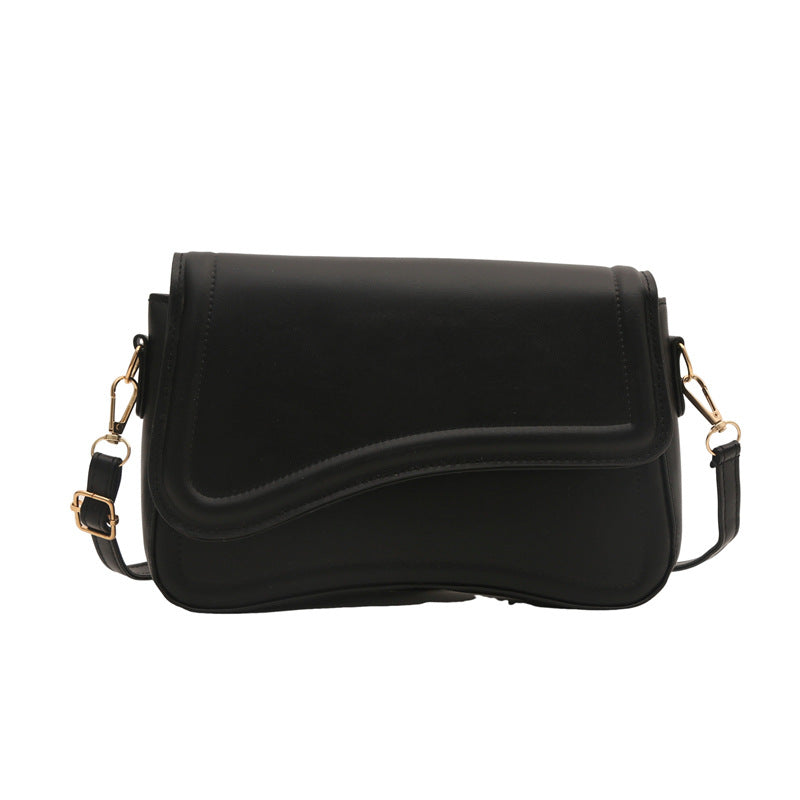 حقيبة كروس بودي جلد PU بتصميم ويف أنيق – أبيض