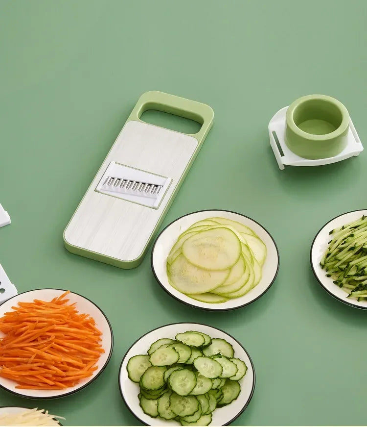 مجموعة قطاعة خضروات ومبشرة 5 في 1 - ستانلس ستيل جودة فائقة