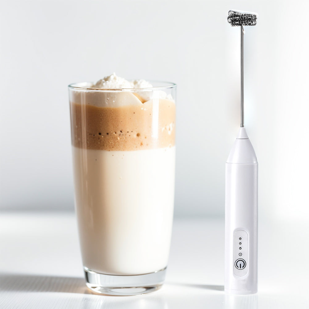 مضرب كهربائي قابل للشحن لتحضير النسكافيةوالبيض لصنع رغوة الحليب بـ 3 سرعات قابلة للتعديل