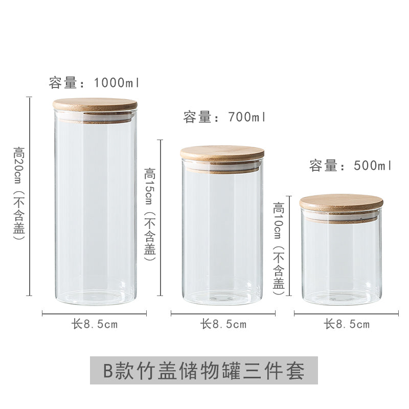 طقم كاندي 3 فطع زجاج بغطاء خشبي وحامل خشب