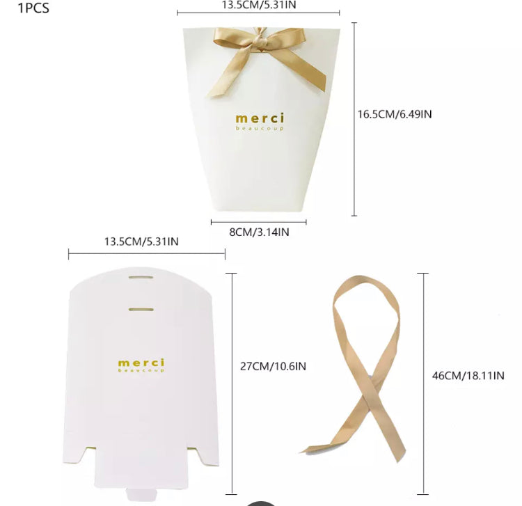 شنطة هدايا بيضاء merci - batcino.com