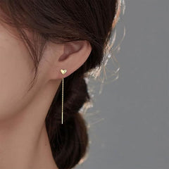 حلق قلب تصميم دروب بشكل مميز مطلي بماء الذهب