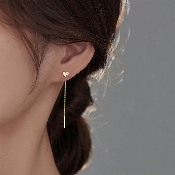 حلق قلب تصميم دروب بشكل مميز مطلي بماء الذهب