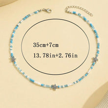 سلسلة خرز أخضر وأزرق وأبيض مع نجوم بحر – لمسة بحرية