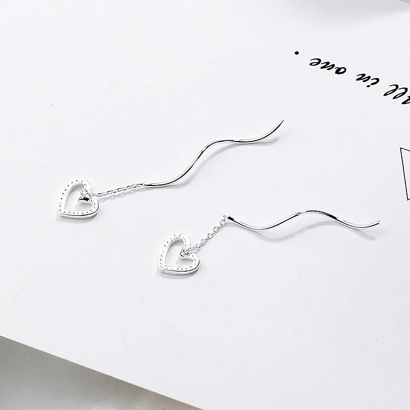 حلق قلب دروب مطلي فضه