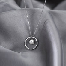 سلسلة فضه 925 بدائرة ولؤلؤة بسيط راقي لكل المناسبات