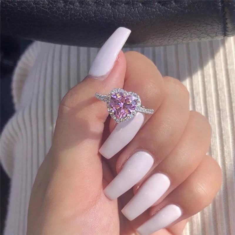 خاتم قلب مع فصوص زركون 316 - batcino.com