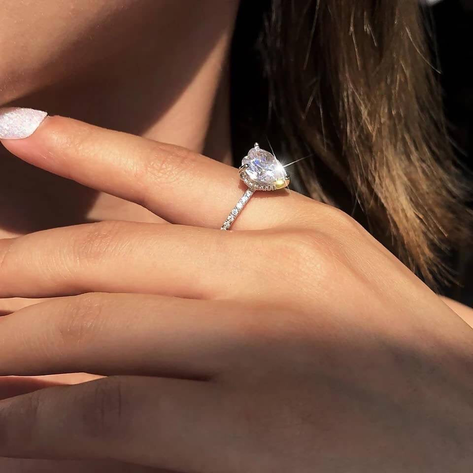 ‏heart crystal ring - خاتم القلب كريستال - batcino.com