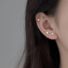 حلق برسينج شكل فراشات بتصميم رقيق ومميز