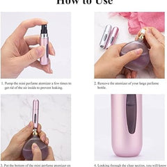 ٢  قطعة بخاخ عطر محمول قابلة لاعادة الملء - مناسب للجنسين زجاج عالي الجودة