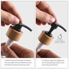 مجموعة موزع صابون للحمام، موزع صابون اليد واللوشن مع قاعدة خشبية للحمام، ديكور حمام عصري باللونين الأسود والأبيض