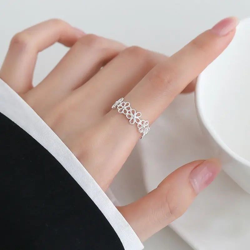 خاتم زهور الياسمين - ستانلس - batcino.com