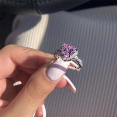 خاتم قلب مع فصوص زركون 316 - batcino.com