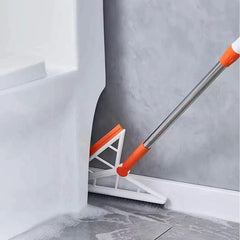 مساحة وفرشاة 2*1 قابلة للدوران 360 درجة لسهولة الوصول للأركان والزوايا بيد استانليس لتنظيف الأرضيات والزجاج