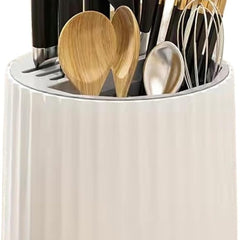 حامل ومنظم للسكاكين والمعالق قابل للدوران 360 درجة