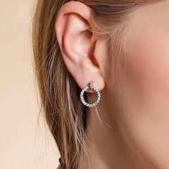 حلق دائري مع فصوص زركون - batcino.com