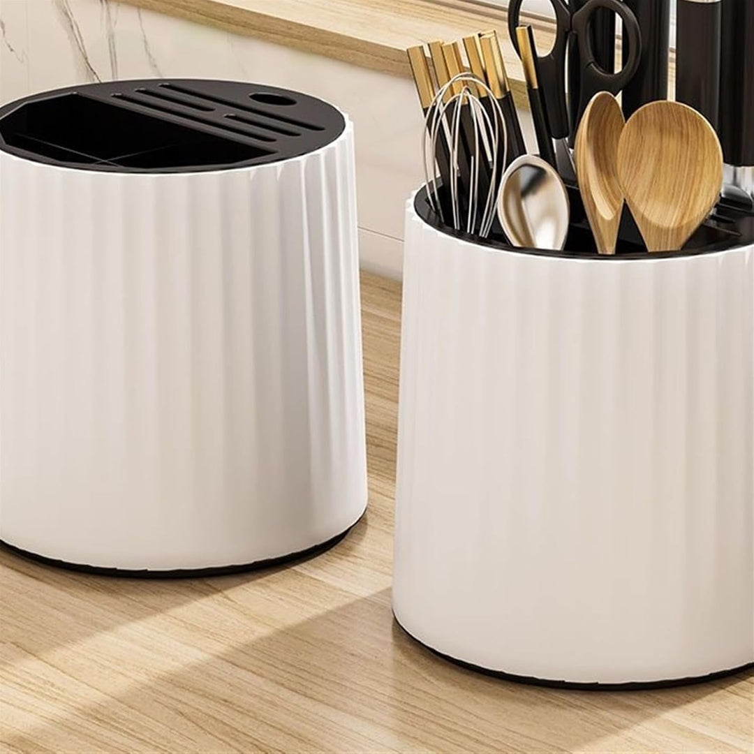 حامل ومنظم للسكاكين والمعالق قابل للدوران 360 درجة