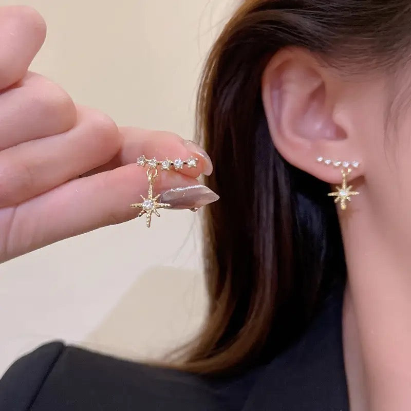 حلق النجوم الذهبية - batcino.com