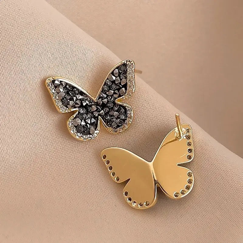 حلق فراشة مع فصوص زركون - batcino.com