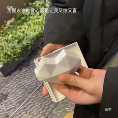 خاتم القلب الماسي مع علبة هدايا  فاخرة لمفاجئة مميزة