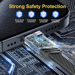 كابل متعدد الاستخدام 4 في 1 USB كابل معدن من الخارج نحاس من الداخل