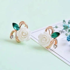 حلق زهرة الياسمين مع فص كريستال - batcino.com