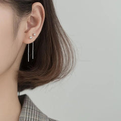 حلق برسينج مطلي بالفضه بتصميم بسيط ومميز