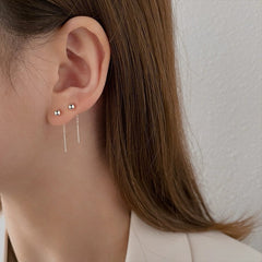 حلق برسينج مطلي بالفضه بتصميم بسيط ومميز