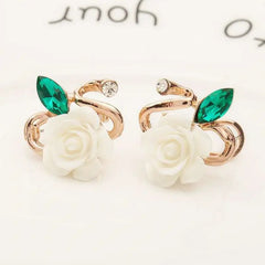 حلق زهرة الياسمين مع فص كريستال - batcino.com