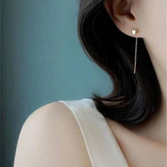 حلق قلب تصميم دروب بشكل مميز مطلي بماء الذهب