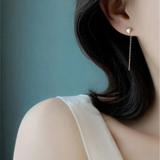 حلق قلب تصميم دروب بشكل مميز مطلي بماء الذهب