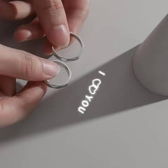 2 دبله فضه ايطالي925 يعكس كلمه i love you