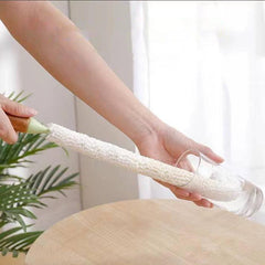 فرشة تنظيف الزجاجات الطويلة وببرونة الاطفال مرنة للوصول لجميع الاركان بيد خشب