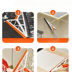 مساحة وفرشاة 2*1 قابلة للدوران 360 درجة لسهولة الوصول للأركان والزوايا بيد استانليس لتنظيف الأرضيات والزجاج