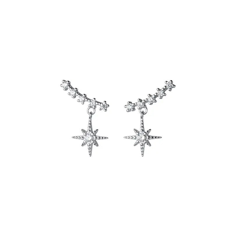 حلق النجوم بفصوص زركون - batcino.com