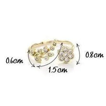 خاتم زهرة مع فصوص كريستال - مقاس حر - batcino.com