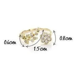 خاتم زهرة مع فصوص كريستال - مقاس حر - batcino.com