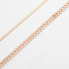 خلخال 2 قطعة ذهبي بتصميم مزدوج أنيق للنساء