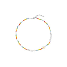 طقم سلسلة وانسيال خرز ملون مع وردة ديزي