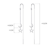 حلق أذن متدلي بتصميم نجمة وهلال – ستايل ناعم وعصري