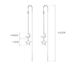 حلق أذن متدلي بتصميم نجمة وهلال – ستايل ناعم وعصري