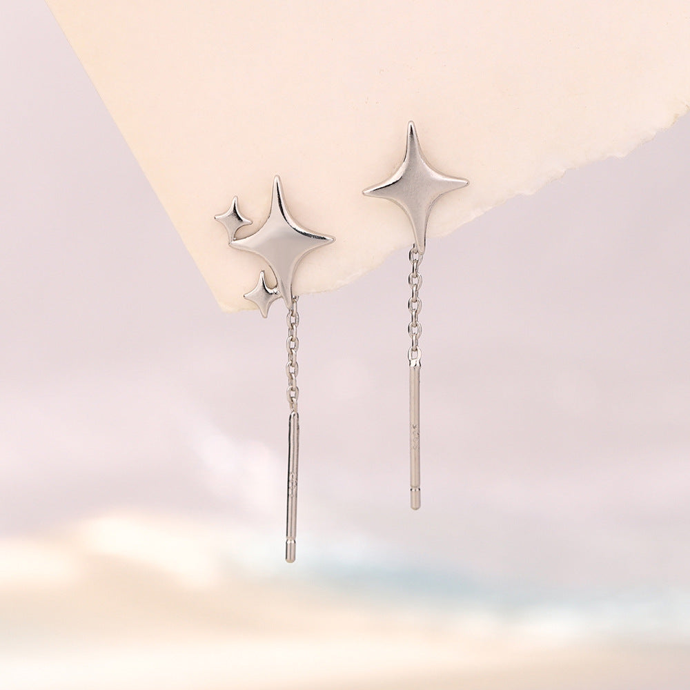 حلق بيرسينج مطلي ستانلس ستيل بتصميم نجوم متدلية