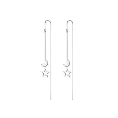 حلق أذن متدلي بتصميم نجمة وهلال – ستايل ناعم وعصري