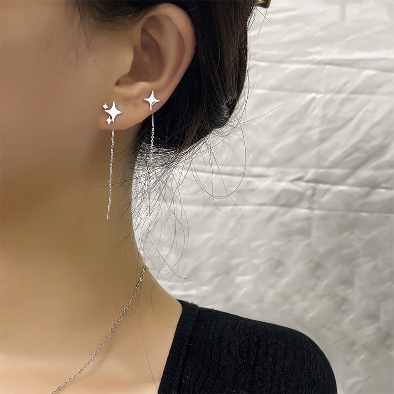 حلق بيرسينج مطلي ستانلس ستيل بتصميم نجوم متدلية