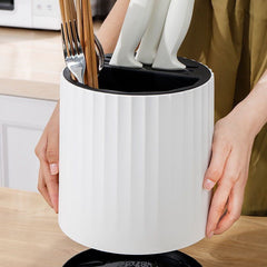 حامل ومنظم للسكاكين والمعالق قابل للدوران 360 درجة